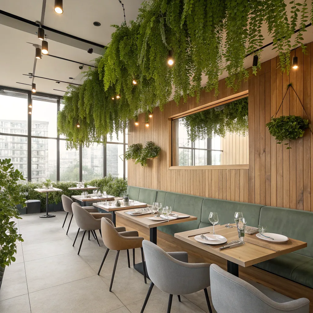 GreenLeaf Bistro's eco-friendly dining area